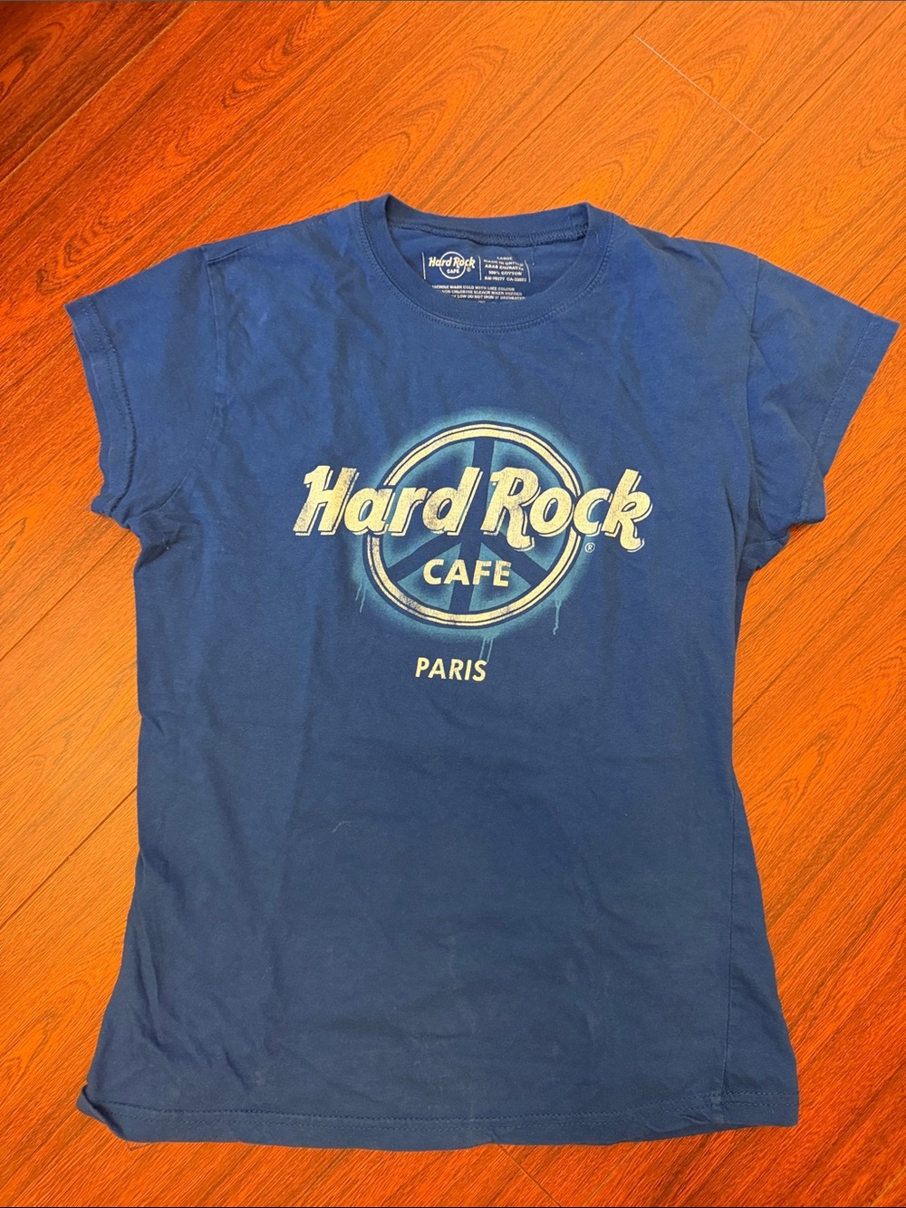 Hard Rock Cafe Blue Paris Logo Short Sleeve Tee